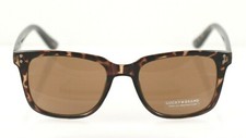 NWT Lucky Brand Sunglasses D941 Tortoise 52-20-148 Rectangle w/ Lucky Hard Case