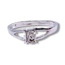 Initial Letter E Ring 925 Sterling Silver Child Pinky Stackable Ring Size 4.25