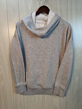 Zyia Active Cowl Neck Hoodie Sweatshirt Womens Size Medium Light Gray Long Sleev