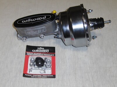 Universal 8'' Silver Dual Power Brake Booster Wilwood Master Cylinder street rod