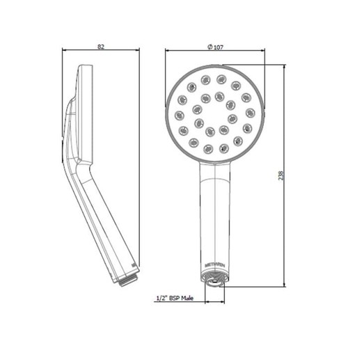 Methven Maku MK2 Handset WELS 3 Star 9L/min Shower Head Bathroom - Picture 3 of 14