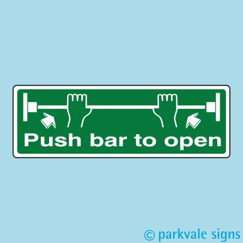 LASTING IMPRESSIONS (SIGNS) LIMITED Push Bar To Open Sign