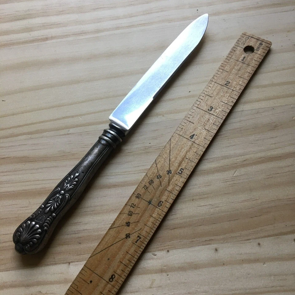 Vintage  VICTORIAN Style The Griswold Sterling Silver Dinner Knife 8.5"L - Image 3 of 4