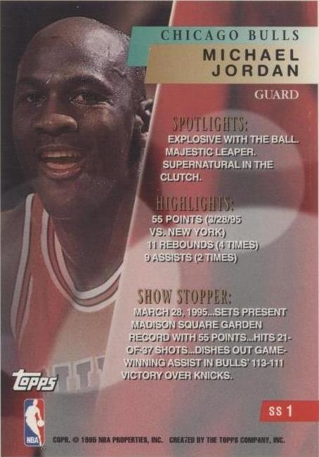 1995-96 Topps - Michael Jordan #SS1 for sale | eBay