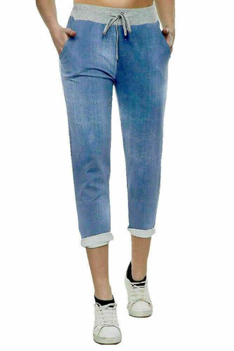 New Ladies Turn Up Floral Rose Printed Italian Summer Beach Trouser Pants - Picture 6 of 8