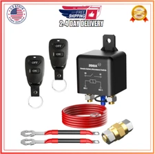 Side Post Remote Battery Disconnect Switch 12v 200A Battery Cut Off Switch Up...