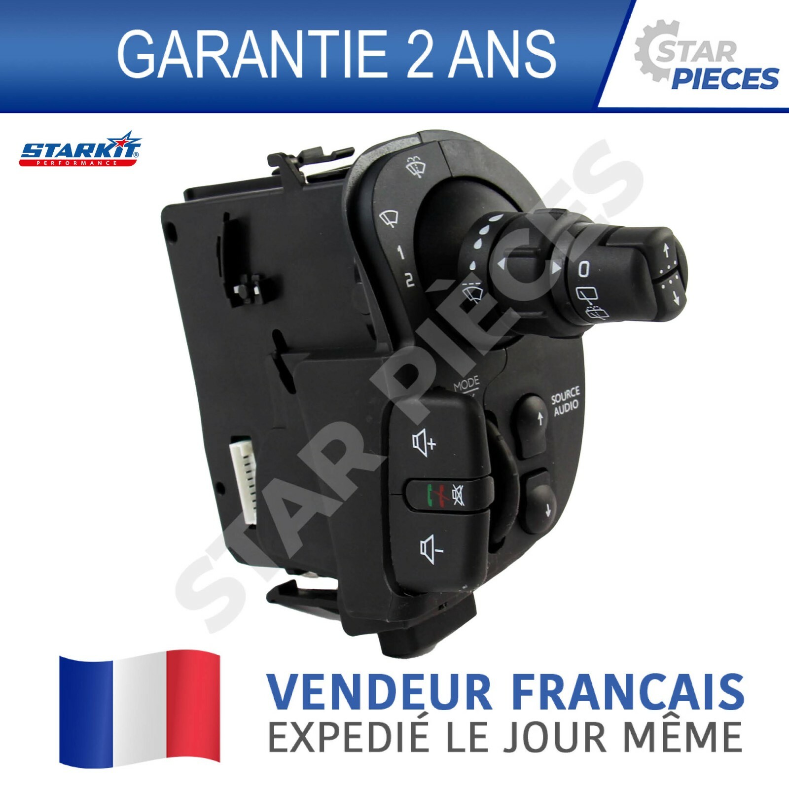 Commodo essuie-glace et volume autoradio pour Renault Clio 3 Modus et Kangoo 2