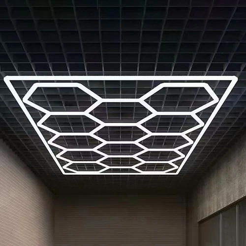 14x Hexagon LED Lights Car Detail Garage Workshop Retail Lighting Wall Lamp - Picture 1 of 16