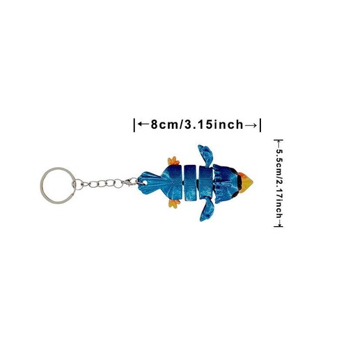 Creative 3D Printing Blue Parrot Model outlet Keychain Backpack Hangings Ornaments
