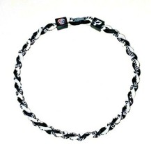 Tornado Twist Boys Baseball Rope Necklace 18" 20" Black White New USA