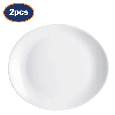 Luminarc Steak Plate Oval Opal White Dishwasher Safe Microwave Safe 30cm 2Pcs