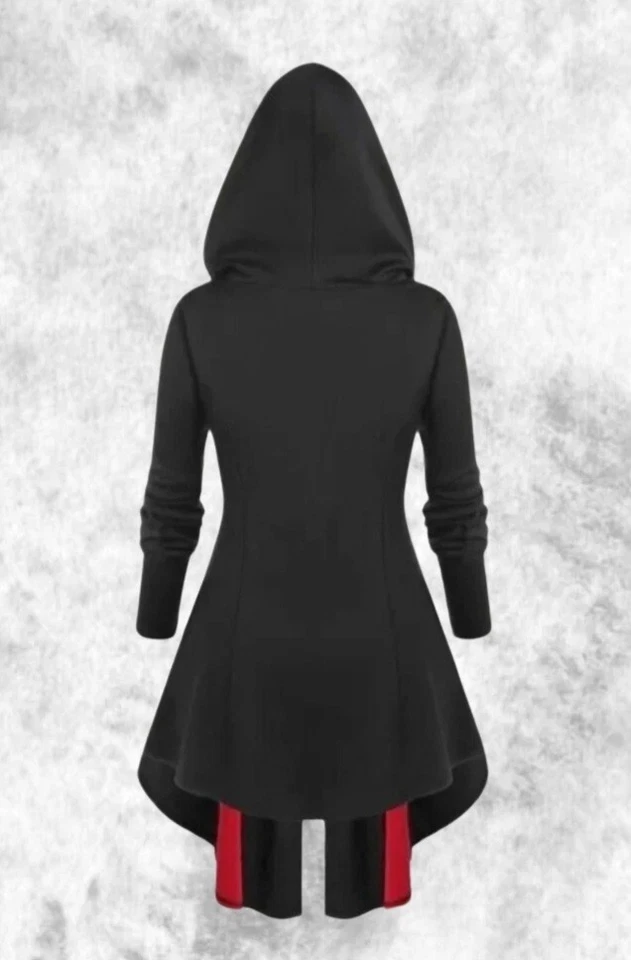 New Black/Red Gothic Zip & Corset Front Light Summer Jacket size 5XL 26 28 30 - Image 3 of 4