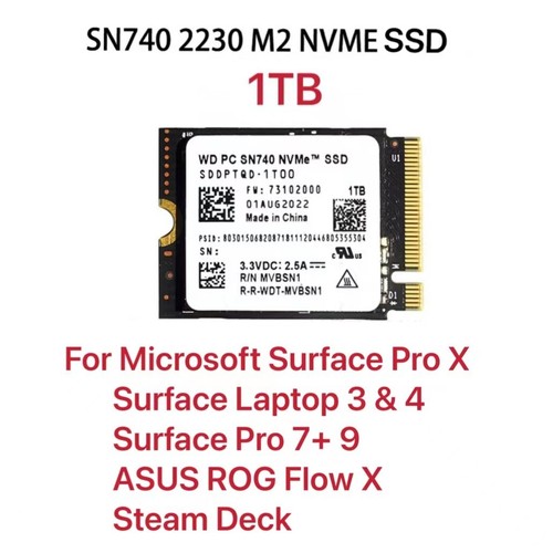 New WD PC SN740 M.2 2230 1TB NVME SSD For Steam Deck ASUS ROG Flow X  Laptop - Afbeelding 1 van 4