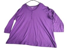 Woman Within Tee Women Sz 3XL 30/32 Plus Size Royal Purple Maiden Form Casual