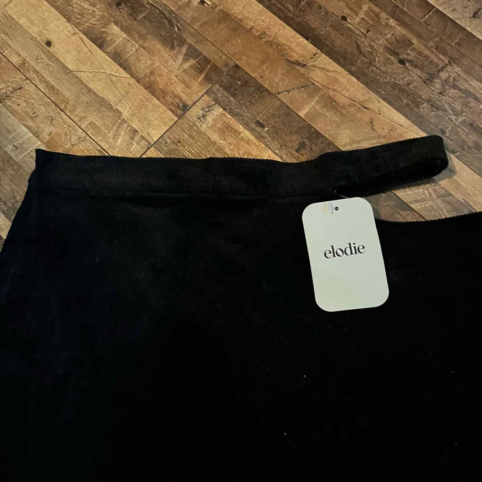 Elodie Black Corduroy Mini Skirt Womens Size M Cotton Blend New with Tags