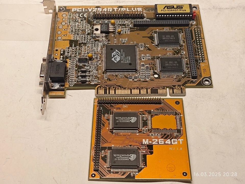 RARE *4 MB SGRAM* PCI VGA ASUS PCI-V264GT/Plus (ATI 3D Rage II / II+DVD ) 4 MB - Image 2 of 4