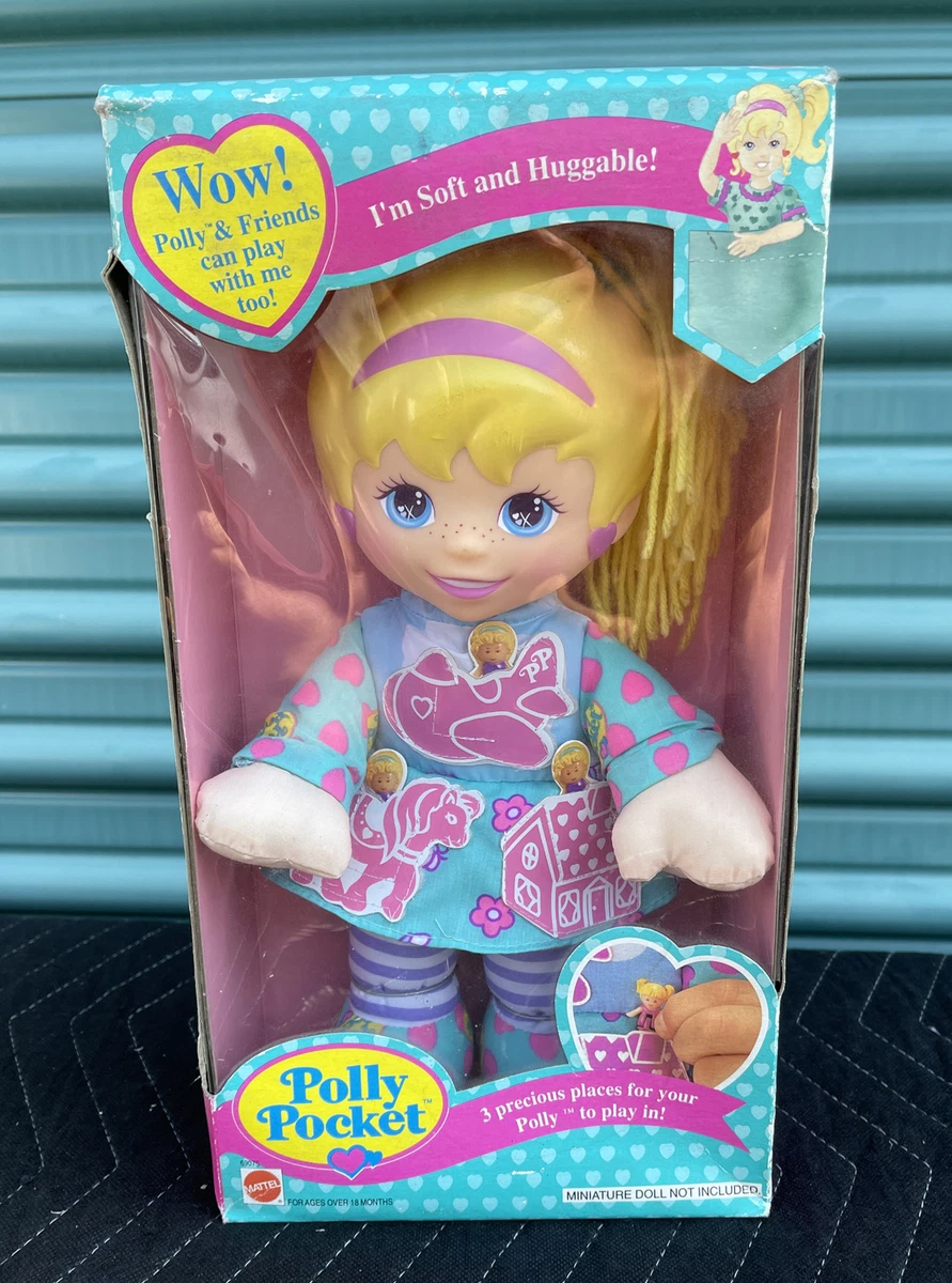 Mattel Vtg. Polly Pocket 1995 Bluebird Toys Soft Huggable Doll Sealed Box Damge