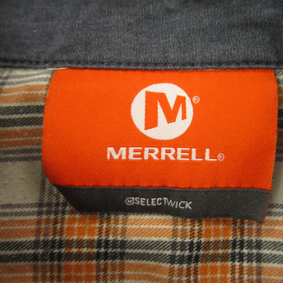 Merrell Shirt Mens Medium Long Sleeve Button Front Pockets Outdoors Plaid - Image 4 of 4