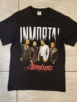 Aventura Romeo Santos Inmortal Band Graphic Tee Black Medium Bachata Cotton