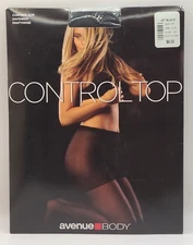 Avenue Body Control Top DaySheer Pantyhose Jet Black Size C/D