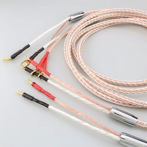 Cavo Di Massa HiFi 1 Metro 5AWG In OCC Argento Placcato 8N - 24 Fili Per Impianti Audio Fai-da-te