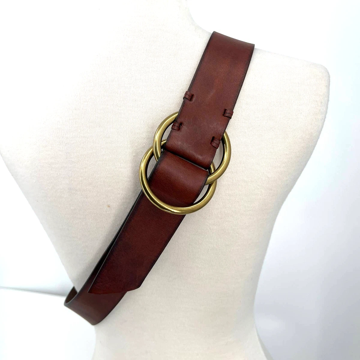 Mens double top ring belt