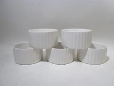 Midcentury LaGardo Tackett Schmid Forma White China 5 Onion Soup Bowls Ramekin