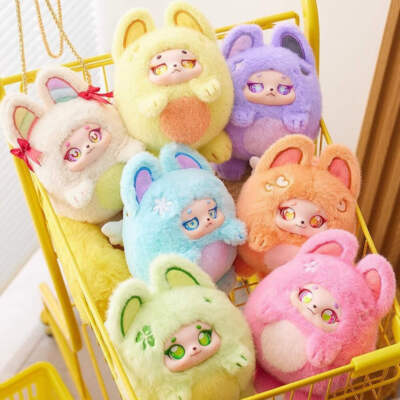 PUFF Colorful Ball Family Zipper Crossbody Bag Plush Blind Box