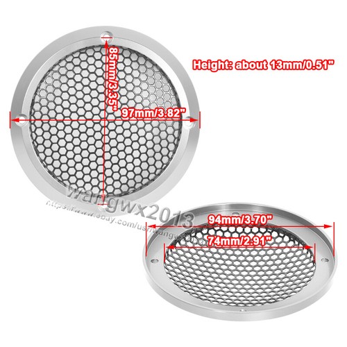 1 pieza 3"/3.5"/4"/6.5" pulgadas Altavoz Parrilla Cubierta Círculo Decorativo Completo Malla Metálica - Imagen 14 de 17