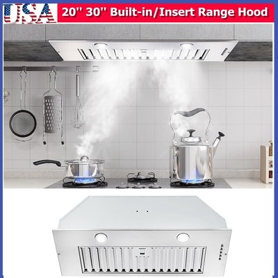 20'' 30''36'' 600CFM Stainless Steel Built-in/Insert Range Hood Kitchen Vent New