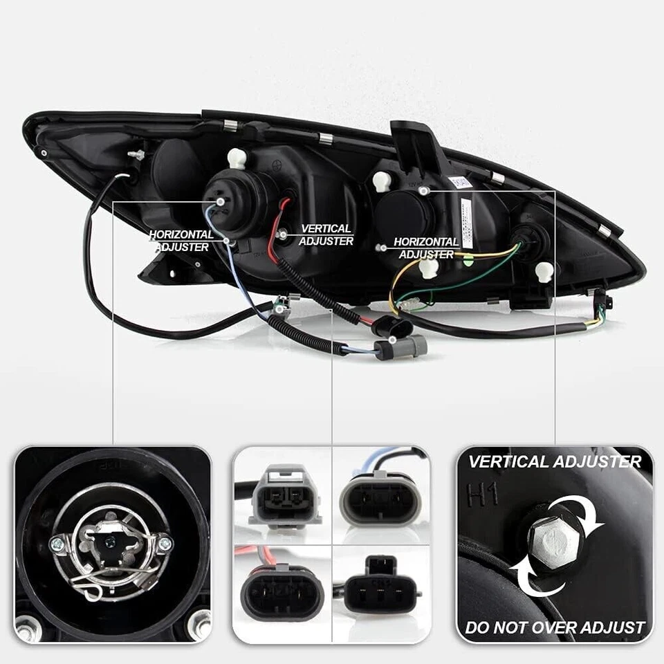 Faros proyectores carcasa cromados para Toyota Camry 2002-2006 LED DRL funcionando Foto 2 de 4