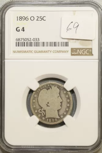 1896 O Barber Quarter 25c NGC G4 #2-033