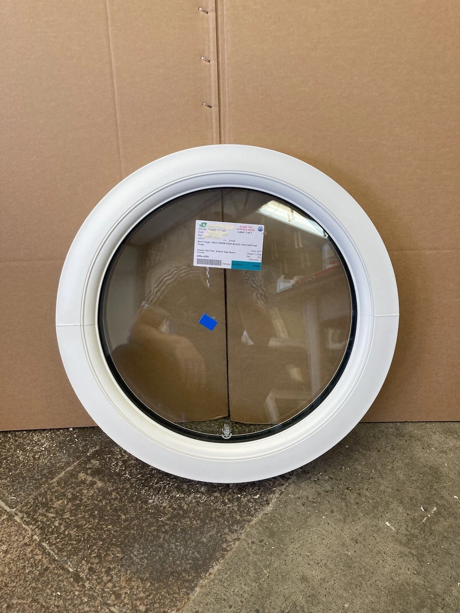 600mm REDONDO FIJO BLANCO CÍRCULO VENTANA UPVC Transparente Clasificado A Acristalamiento