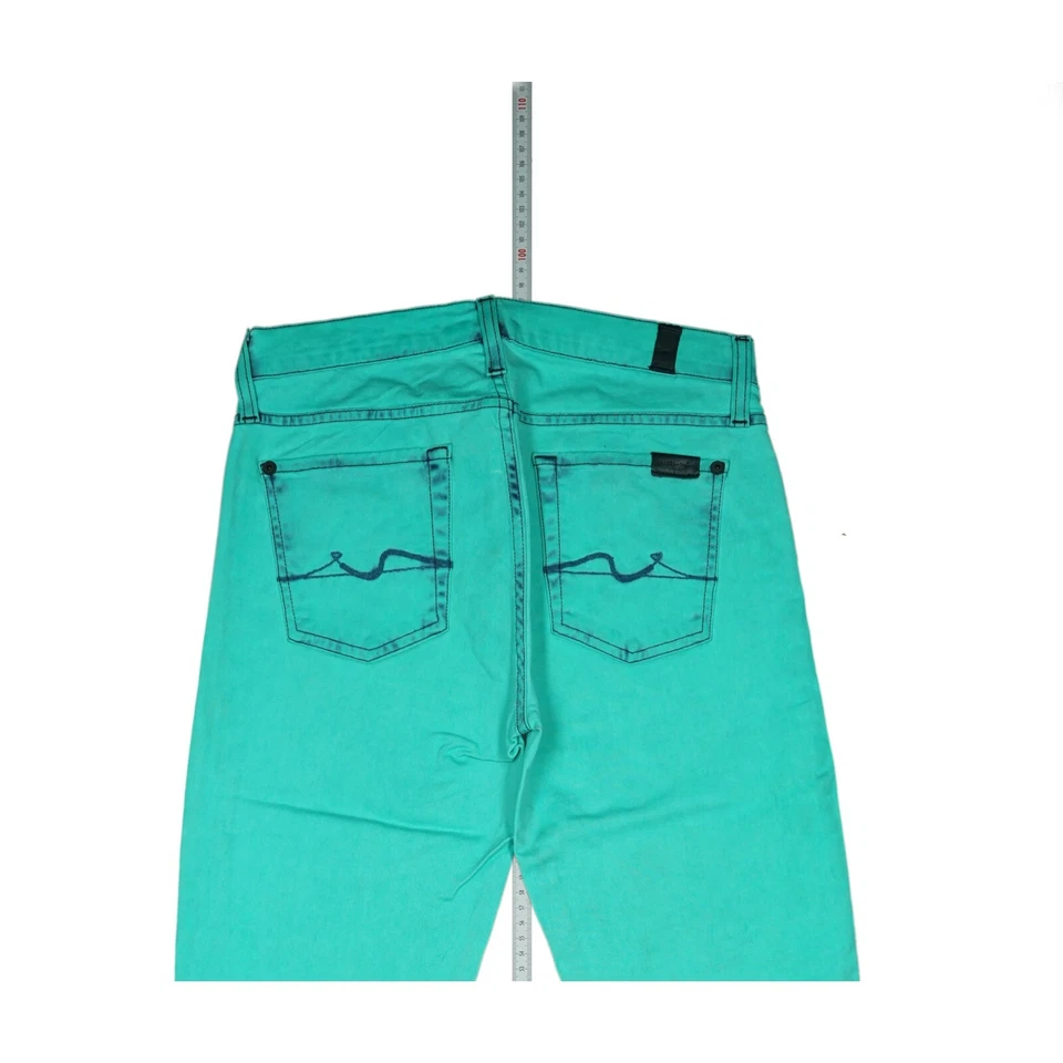 7 For All Mankind The Skinny Mujer Vaqueros Stretch Alto Subir W27 L30 Verde Neu - Imagen 4 de 4