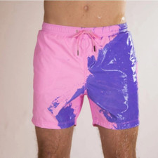Men S Summer Beach Sport Shorts Pure Color Printing Swimming Trunks Board Pants