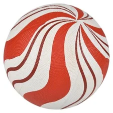 RI One Red and White Candy Cane Regulation Basketball 9.5"