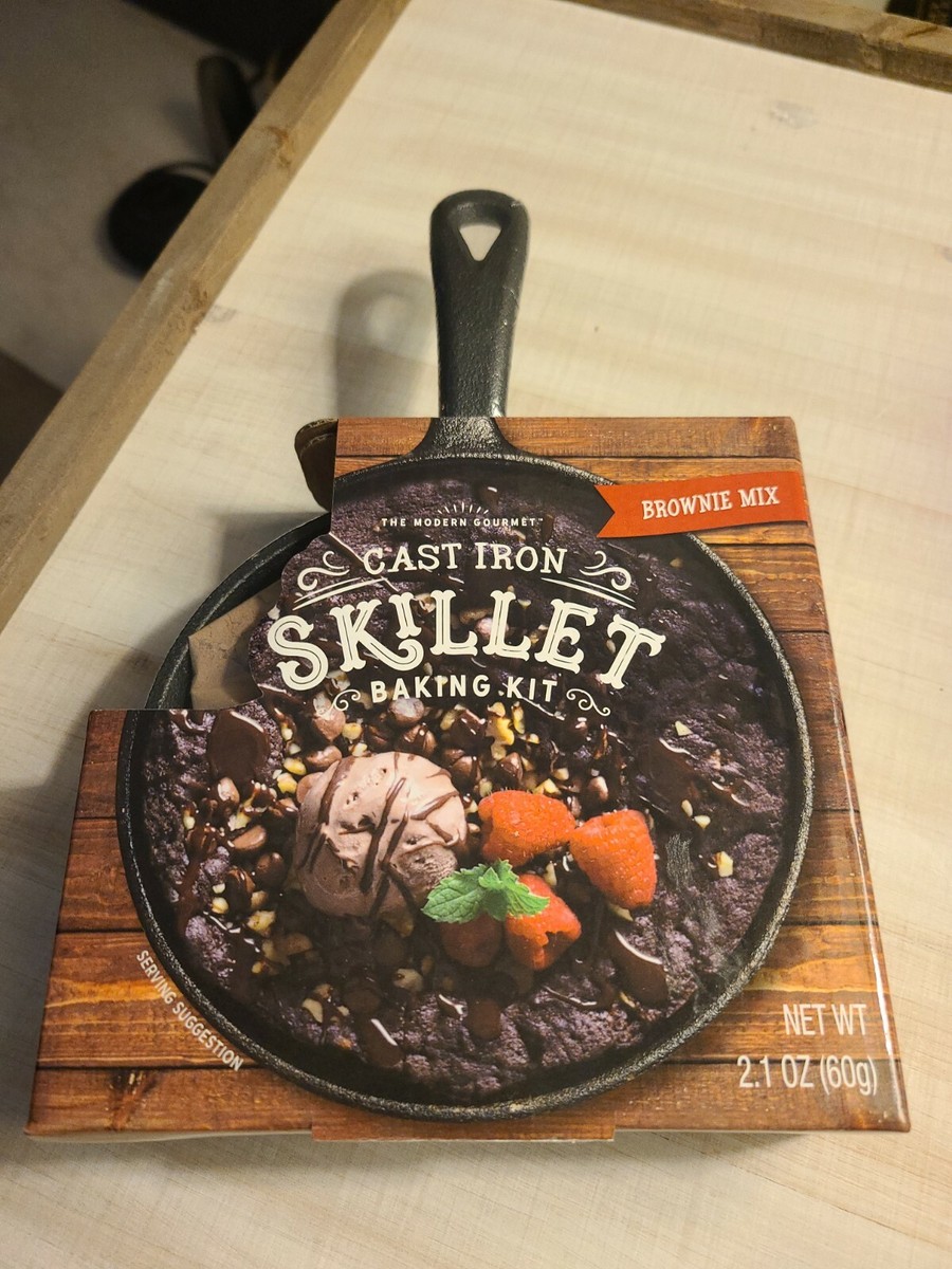 The Modern Gourmet Cast Iron Mini Skillet Baking Kit w/ Brownie