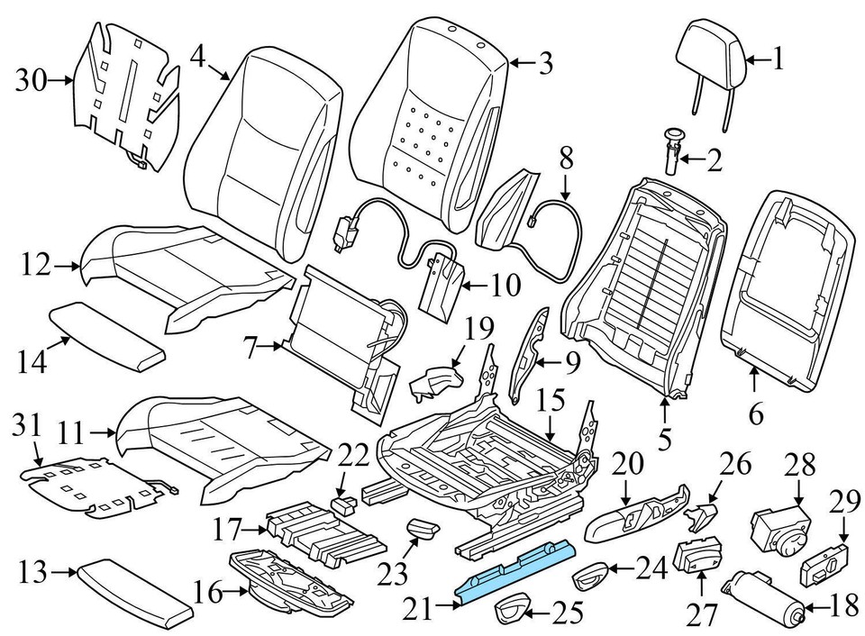 20152016 BMW M235I XDRIVE Front LEFT SEAT RAIL Cover (Outer) 7243557 eBay