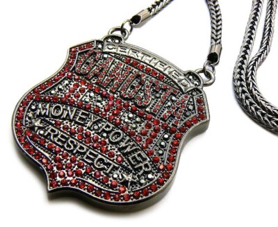 ICE BLING GANGSTA PENDANT WITH 4mm 36'' FRANCO CHAIN