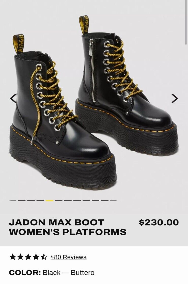 Dr. Martens Jadon Max Platform Boots Lace Zip-Up Smooth Dr. Martens Jadon Max Platform Boots Lace Zip-Up Smooth