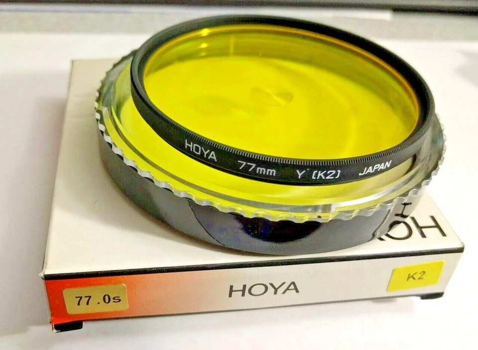 Genuine Hoya 77mm Yellow Y K2 #K2 K-2 k 2 Glass Lens Filter Made in Japan 77 mm  - Image 3 of 4