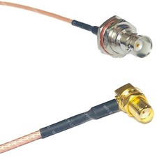 RG316 BNC FEMALE BIG BULKHEAD to SMA FEMALE ANGLE RF Cable Rapid-SHIP LOT
