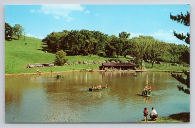 Schenk Lake Oglebay Park Wheeling WV Fishing Ice Skating Postcard