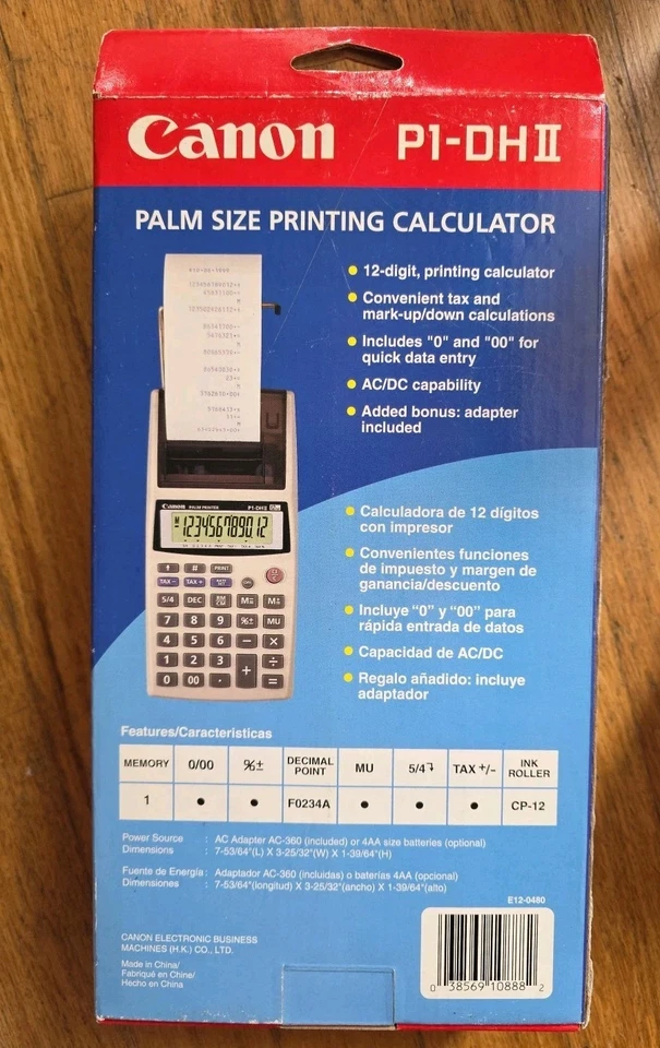 NEW IN BOX Canon P1DH III Palm Size Printing Calculator 12 digit AC/DC Operation - Image 2 of 4