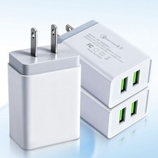 3PCS Dual Ports USB 5V 2.4A US Plug Home Travel AC Wall Charger Charging Adapter