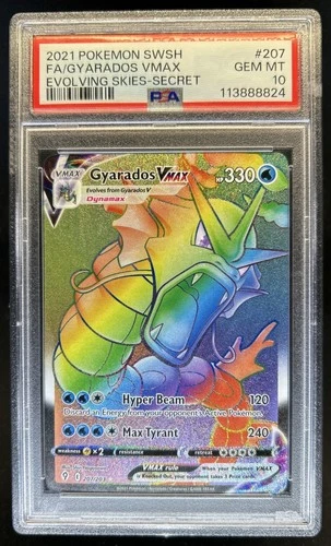 2021 Pokemon SWSH Evolving Skies Gyarados VMAX #207/203 PSA 10