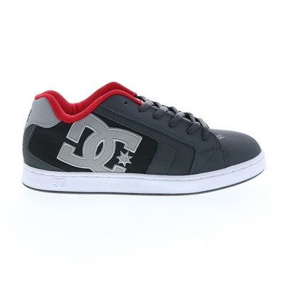 DC Net 302361-XSKR Mens Gray Leather Lace Up Skate Inspired Sneakers Shoes 14