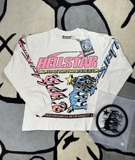 HELLSTAR Pixel Long-Sleeve White T-Shirt [Cap...