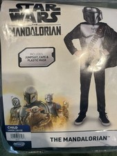 Jazwares Star Wars The Mandalorian Boys Large 10-12 Costume with Cape  Mask