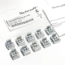 nVent Schroff 21120-131 Earthing Cage Nuts M6 19" Rack Zinc-Plated Steel, 10 pcs